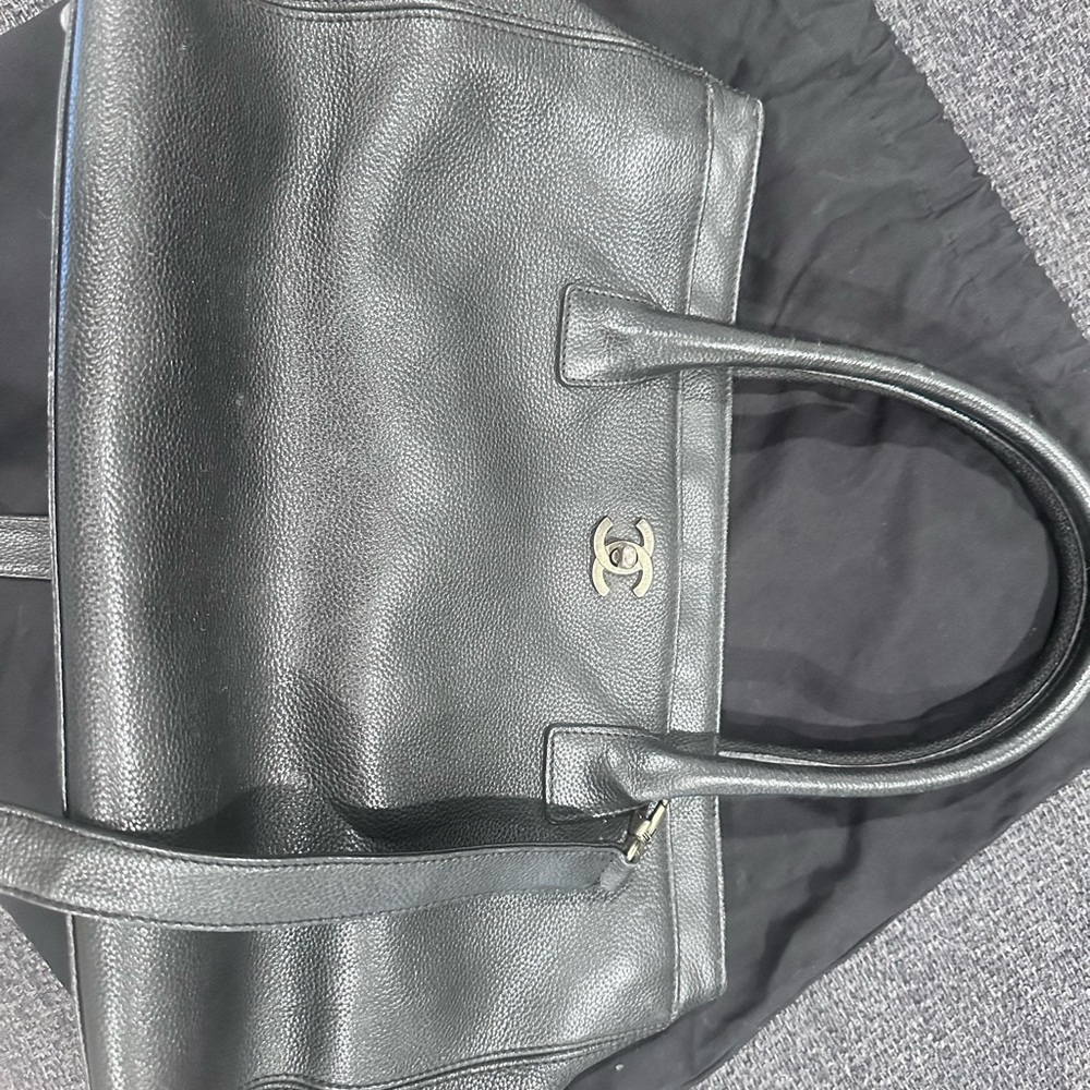 Chanel Black Leather Tote Bag - Picture 2 of 9